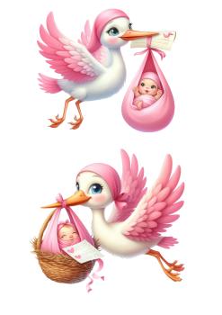 DTF Storch rosa